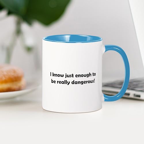 Taza de cerámica CafePress 11 oz blanca interior azul miniatura 3