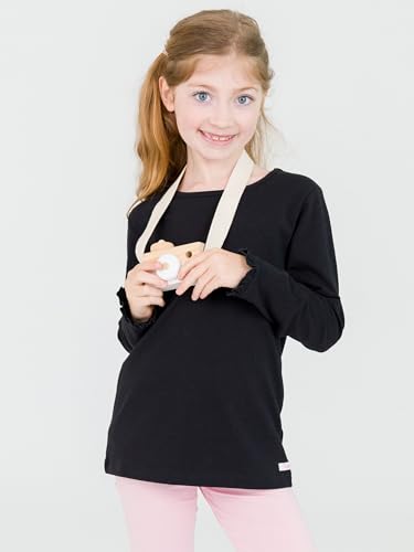 RuffleButts Black Knit Long Sleeve Ruffle Layering Tee - 2T3