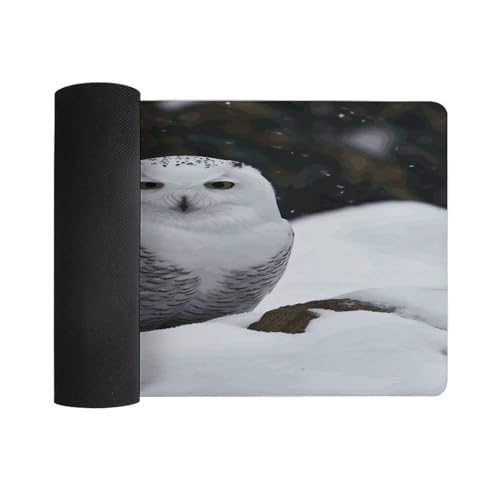 Tapete de escritorio Snow Owl grande de caucho antideslizante miniatura 3