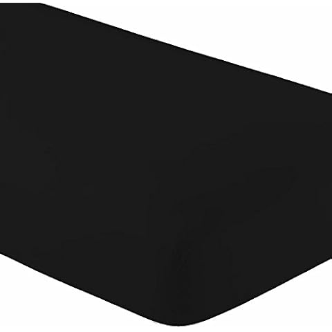 Fitted Hospital Bed Sheet, Twin Extra-Long 36"X80"X10" Soft and Comfy 100% Cotton Twin XL by Crescent Bedding (Twin XL, Black) Cover