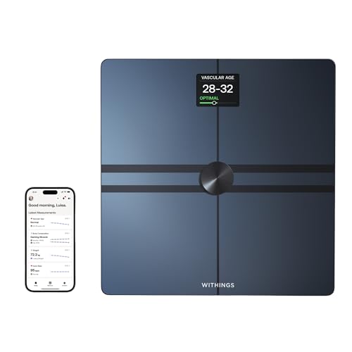 WITHINGS Body Comp - Scale for Weight and Complete Analysis, Wi-Fi & Bluetooth With Colour Screen, Digital Scale With Accurate Visceral Fat, Heart Health - Compatible With Apple Health