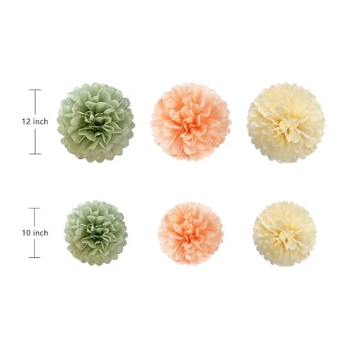 Pompons en papier de soie vert sauge pour sublimer une salle vide - 2