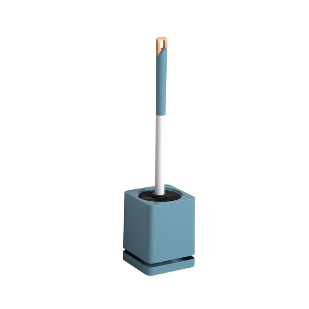 Toilet Brush Toilet Brush Household Bathroom Free Punch Wall Hanging Long Handle Cleaning(Blue)