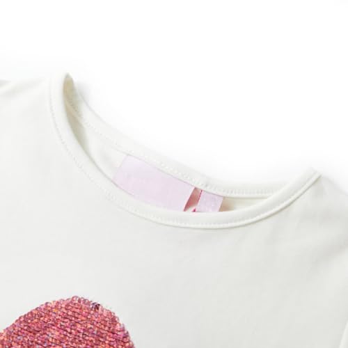 Camiseta Infantil con Helado de Lentejuelas Ropa de Niños Manga Corta Crudo 104