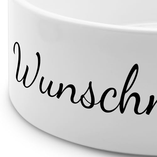 PrintPlanet® - Futternapf mit Name oder Text personalisiert - Für Katzen und kleine Hunde - Napf Hundenapf Katzennapf selbst gestalten - Layout 03