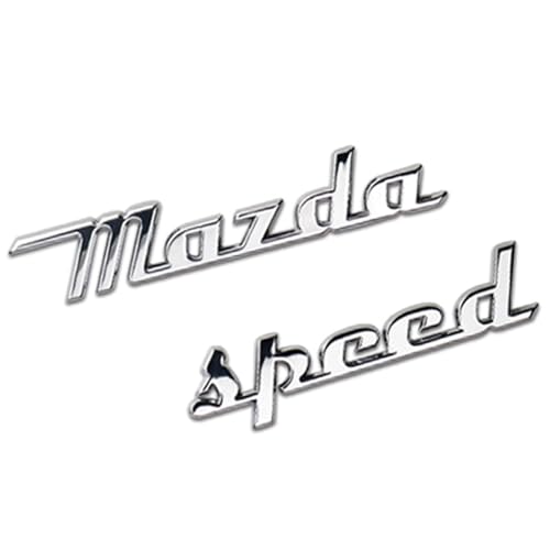 Image of Rear Trunk Mazzda Speed Emblem Decor Badge Decal Compatible with Full Range of Mazzda 3 6 CX MX Miata, etc (MS Chrome)