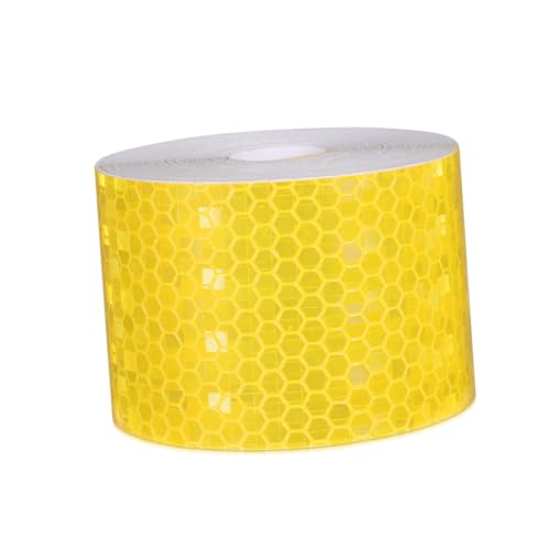 BESPORTBLE 3 Rollos Poste de Advertencia de tráfico Exterior reflexivo Cinta Reflectante Amarilla Cinta Reflectante de Seguridad Cinta Reflectante para barandillas Pegatina Yellow