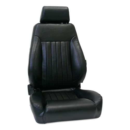ProCar by Scat 80-1250-51L Black Vinyl Racing Elite Lumbar DLX Recliner Left Seat