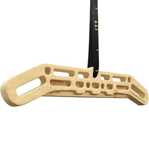 Image of POWER GUIDANCE Wooden Hangboard Portable Rock Climbing Hangboard with Suspension Training Function, Enhance Finger Grip Strength, Indoor and Outdoor Use