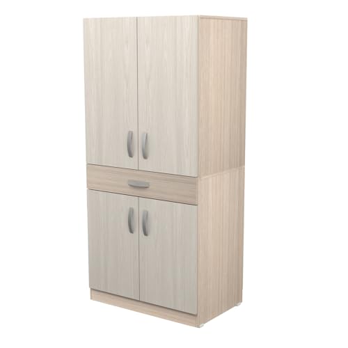 Inval AM-16423 Contemporary Computer Desk For Residential Use, Washed Oak/Beech