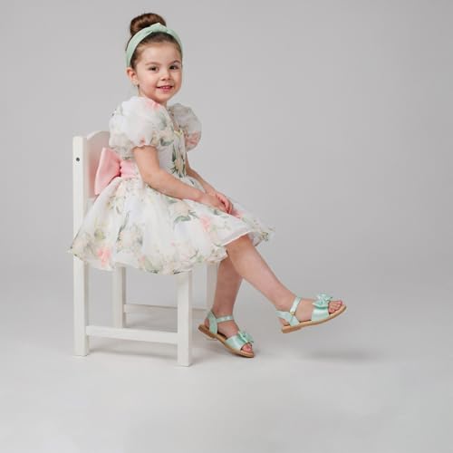 Image of THEE BRON Toddler Girls Sandals Wedding Flower Girl Dress Shoes Open Toe Flats