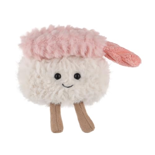 Apricot Lamb Garnelen Sushi Lebensmittel Plüschtiere für Kinder, weiche niedliche Kuscheltier für Baby Mädchen und Jungen, Flauschige Shrimp Sushi Rosa 8 cm