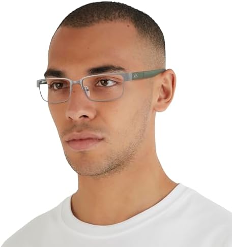 A|X ARMANI EXCHANGE Men's AX1017 Rectangular Prescription Eyewear Frames, Matte Gunmetal/Demo Lens, 54 mm
