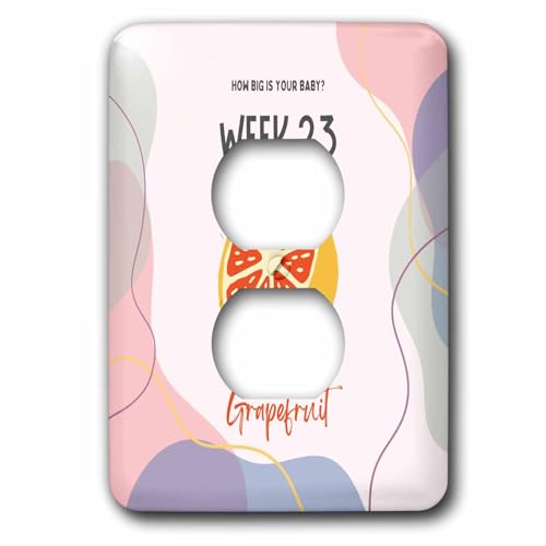 3dRose Image of Grapefruit how big is your baby week 23 - Light Switch Covers (lsp-388475-6)