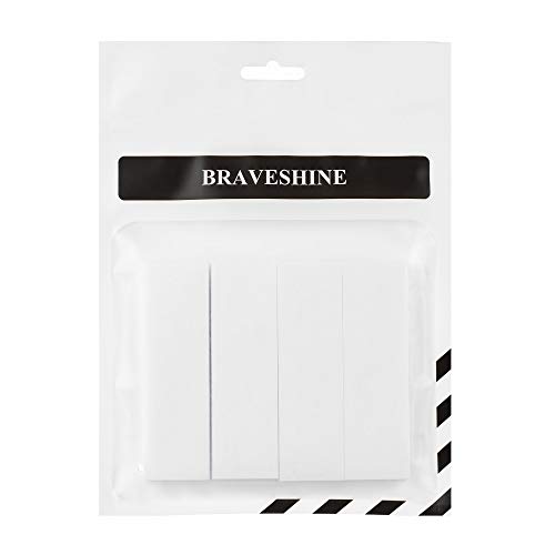 Braveshine Self Adhesive Hook Loop Tape - Industrial Strength Picture Hanging Strips - Instead Of Nails And Screws - Double Sided Sticky Mounting Fasteners For Home Or Office Use - White, 1.2X4 Inch #TOP6
