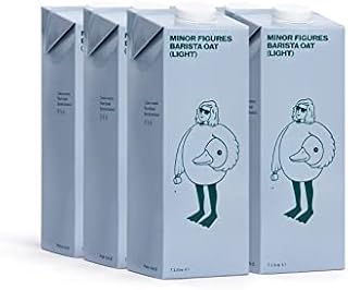 Minor Figures - Light Oat Milk, Barista Standard, 1 Litre x 6 Cartons, Dairy Free & Vegan, No Added Sugar, Long Life