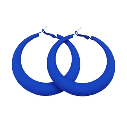 80s 90s Neon Chunky Hoop Earrings Large Retro Exaggerated Round Candy Color Matte Geometric Dangle Earrings for Women Party Retro Y2k Costume Accessory