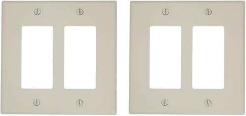 Leviton 80609-T - Placa decorativa GFCI para pared, 2 ventanas, almendra clara (paquete de 2)
