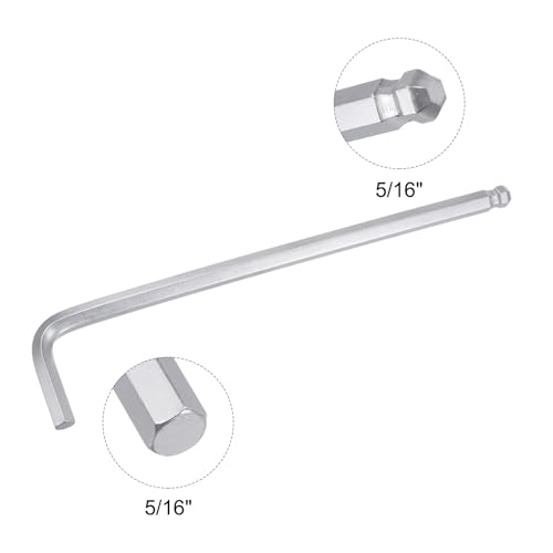 TOP-VIGOR 1Pcs 5/16" Ball End Hex Key Wrench, L Shaped Long Arm Allen Key for Household DIY Professional Machine Repairing, CR-V - Image 3