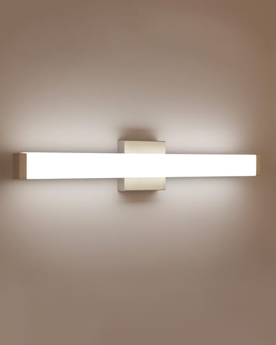 YHTlaeh LED Bathroom Vanity Light Fixtures 24 in Brushed Nickel, 14W 4000K Natural White Square Wall...