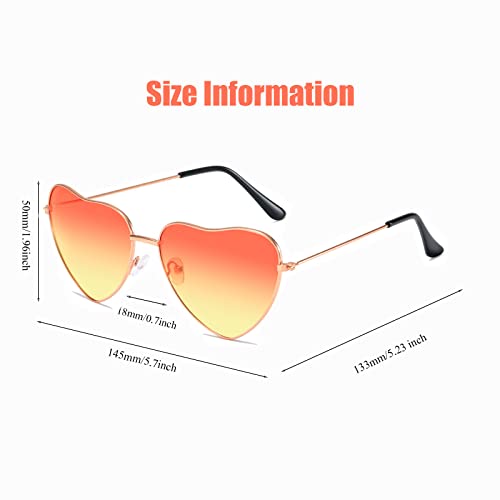 6Pairs Heart Sunglasses for Women Bachelorette Bride Sunglasses Hippie Sunglasses for Women2