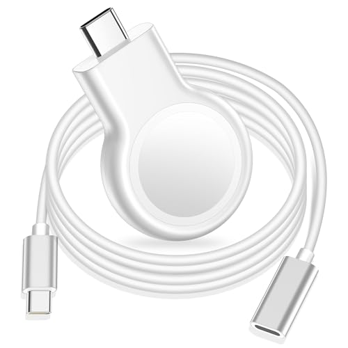 [3-in-1] Fast Apple Watch Charger, Portable Magnetic Charging USB Type C Cable [3.3FT/1M], Wireless Apple Watch Charger Compatible with iWatch Series Ultra/8/7/6/SE/SE2/5/4/3/2/1-White