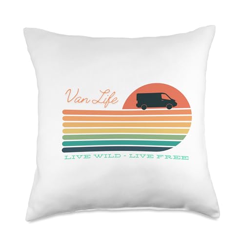 Vintage Vanlife Apparel WRV579JCS2WUS_18X18 Retro Van Life - Vintage Vannin Throw Pillow cover