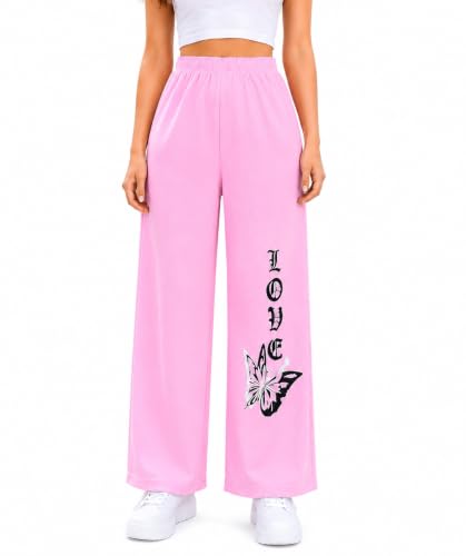 Image of Girls Wide Leg Casual Pant with Graphic Print Pack of 1