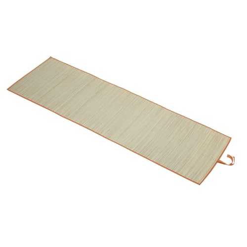 Idena 50129 - Strandmatte aus Bast mit Stoffeinfassung in Orange Badematte ca. 60 x 180 cm groß zusammenrollbar als Unterlage für Strand Freibad Garten und im Urlaub