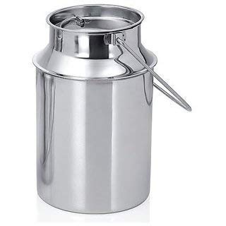 V Metal Arts Stainless Steel Milk Kettle/Can, Silver (12 Liters)