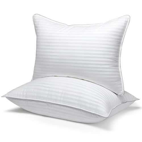 viewstar Pillows Queen Size Set of 2, Firm Support, Striped White