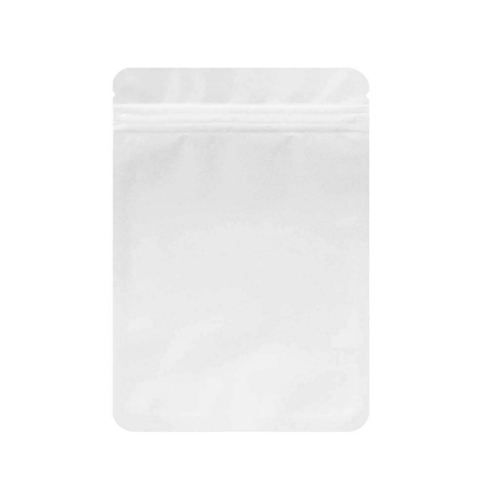 100-piece Matte Aluminum Foil Zipper Bag, Suitable For Matcha, Cocoa, Snacks, Coffee Powder, Butter Seeds, Tea, And Seasonings(WHITE,16x24cm)