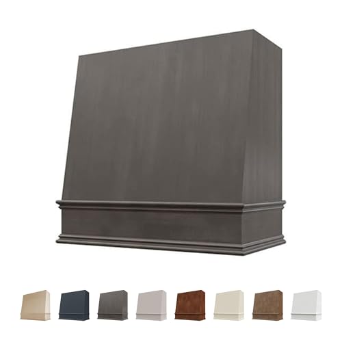 Wood Range Hood Angled Front with Decorative Molding | Custom