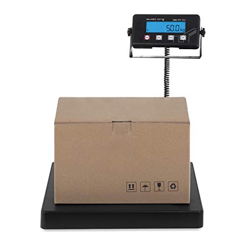 Steinberg Systems Báscula para Paquetería Balanza Digital para Paquetes SBS-PT-75C (75 kg / 10 g, Superficie de pesaje 40 x 40 cm, Pantalla LCD)