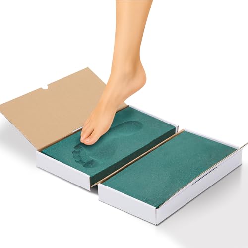 1 Set Foot Impression Foam Kit with Storage Box Foot Molding Foam Includes Mailing Box for Custom Orthotic Insoles Shoe Inserts Measurement Tool