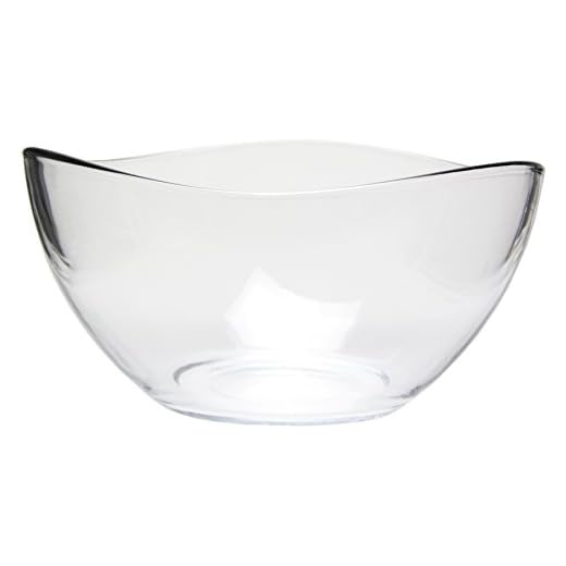Red Co. Medium 2 Quart Clear Glass Wavy Serving & Mixing Bowl for Salad, Pasta, Desserts, Snacks