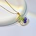 KBFORU Birth Flower Necklaces For Women - Violet February Month Necklace - Handmade Pressed Flower Necklace - Unique Holiday Gift - Gold 18