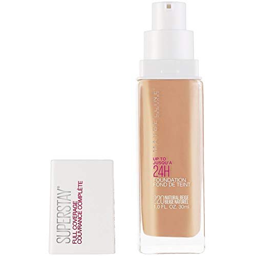 Maybelline Super Stay Full Coverage Liquid Foundation Makeup, Natural Beige, 1 Fl Oz
