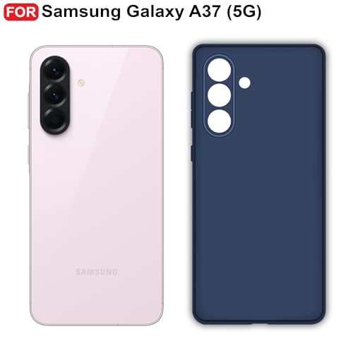 Image of CEDO Back Cover for Samsung Galaxy A37 (5G) | Camera Bump Protection & Inner Velvet Fabric Lining | Ultra Slim Matte Soft Rubberised Case Cover (Blue)