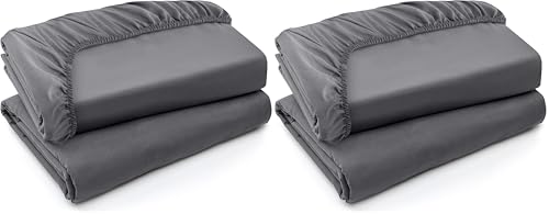 Image of Utopia Bedding Twin XL Fitted Sheets - Bulk Pack of 4 Bottom Sheets - Soft Brushed Microfiber - Deep Pockets - Shrinkage & Fade Resistant - Easy Care (Twin XL, Grey)