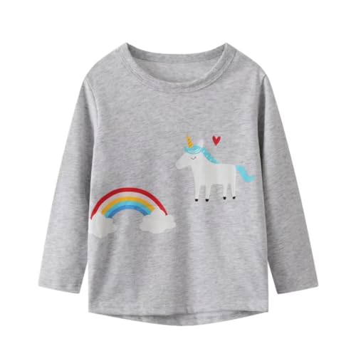 Image of Toddler Girl Long Sleeve T-Shirts Kids Cotton Fall Top 2-7 Years | 3 Pieces Soft Cotton Casual T-Shirt