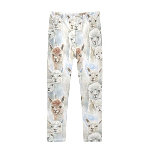 Watercolor Alpaca 1 Girls Leggings Athletic Pants Tights Stretch Bottom