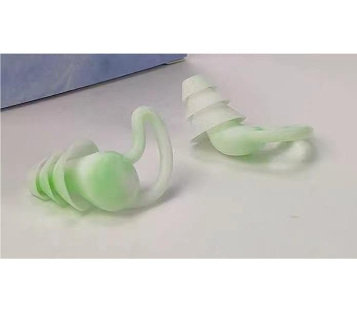 silikonowe zatyczki do uszu Zatyczki do uszu Silikonowe zatyczki do uszu Redukcja szumów Miękkie silikonowe zatyczki do uszu Pływanie Zatyczki do uszu Sen Pływanie Klips do uszu(Green)