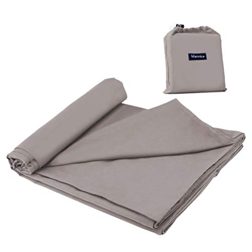 Cotton Sleeping Bag Liner Travel and Camping Sheet Lightweight Compact Sleep Bag Sack Picnic (82.7 X 63 Inch, Khaki Grey)