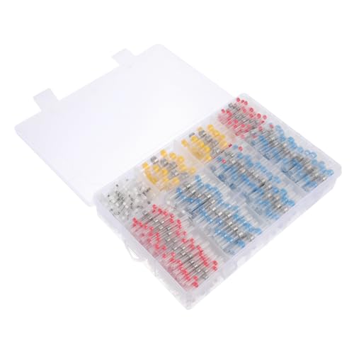 POPETPOP 600 piezas Conectores Eléctricos Termorretráctiles con Soldadura Terminales Impermeables para Empalmes de Cables Kit para Automoción y Marino