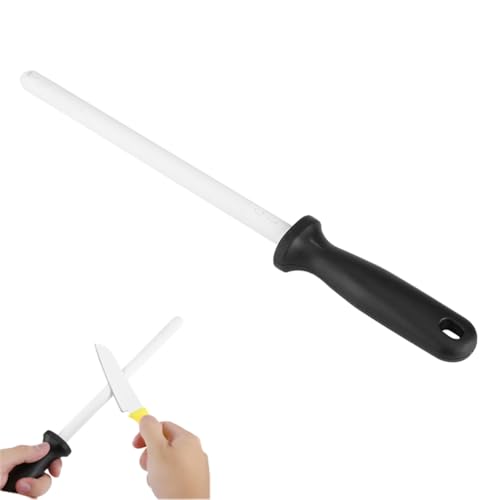 Leopacat Ceramic Honing Rod, Diamond Knife Sharpener Honing Rod Stick,Rod Knife Sharpening Honing Steel,Knife Sharpener Rod for Kitchen Knives,Honing Knife Blades,Pruning Shears 12.99inch