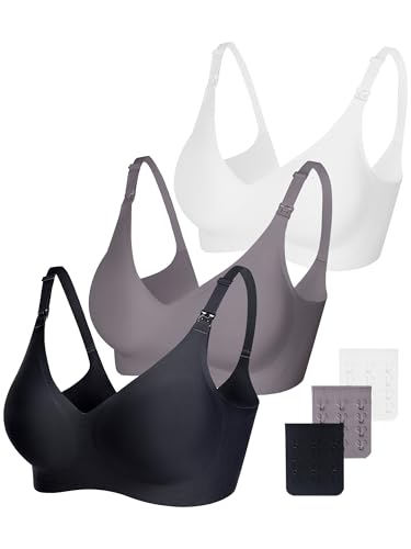 Image of Vinfact Smooth Nursing Bras for Breastfeeding Seamless Maternity Bras for Pregnancy Wireless Bralette with Extra Bra Extender