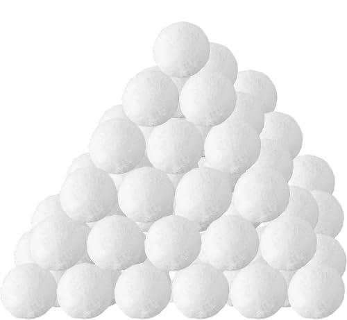 60 Pack Snow Balls for Kids Indoor Plush Indoor Snow Ball Fight Set Soft Fake Snow Balls Artificial Snow Balls Toys Bulk for Multiplayer Winter Throwing Game Xmas Present Christmas Decorations