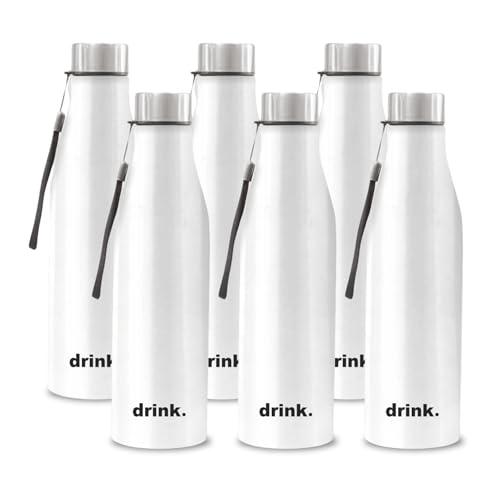 Image of Clay Craft VACBOTT Bingo Single Walled Non Insulated Water Bottle-1200ML, 6-Piece(Silver) Leak Proof | Easy Grip |Easy To Carry| Gym Bottle | Home | Kitchen | Hiking | Treking Bottle | Travel Bottle