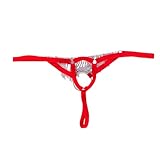 Herren Unterhosen Sexy Shorts Herrenunterwäsche Unterwäsche Männer verführerische Unterwäsche T Kette Hohlring Unterwäsche Liebesromane (Red One Size)
